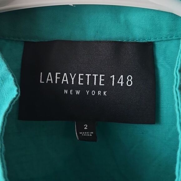 Lafayette 148 New York Doris Cotton and Linen Blend Zip Up Jacket - Picture 6 of 9